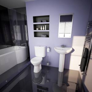 Trueshopping Earby ``P`` Shower Bath Suite