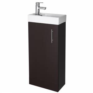 Trueshopping Ebony 400mm Cloakroom Compact Floor Standing