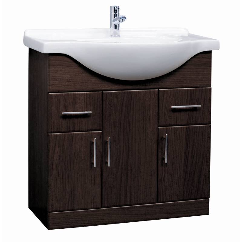 Trueshopping Ebony Brown 850mm Vanity Unit