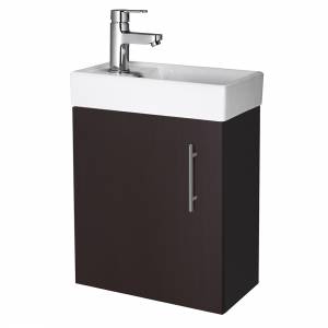 Trueshopping Ebony Stylish 400mm Cloakroom Compact Wall Hung