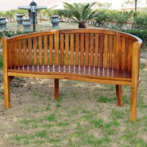 Trueshopping ``Grange`` Curved Wooden 3 seater