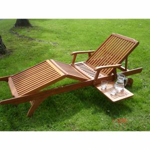 Hardwood Sun Lounger - ``Amalfi