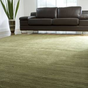 Trueshopping Modern Green Wool Boulevard Rug