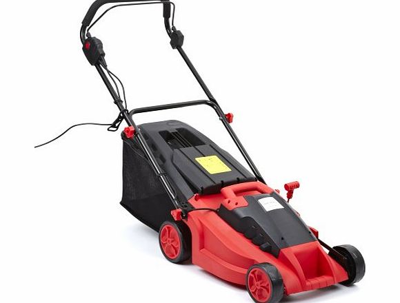 Trueshopping NEW TRUESHOPPING PRO GARDEN ELECTRIC GRASS 4 WHEEL ROTARY LAWNMOWER 38CM WIDTH 50L BAG 1400W