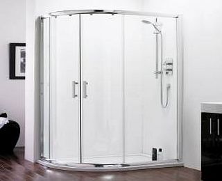Trueshopping Offset Quadrant 6mm Glass Sliding Doors Shower