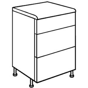 Trueshopping Pippy Oak Shaker Style 600mm 3 Pan