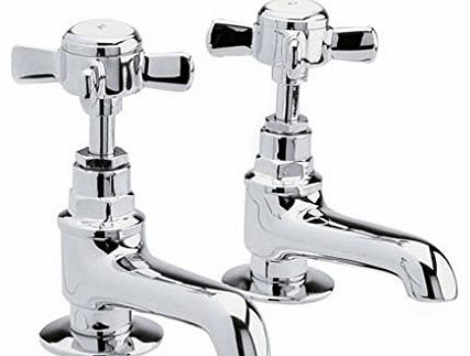 Traditional Chrome Bathroom Deck Mounted Bath Taps Stylish Crosshead Controls