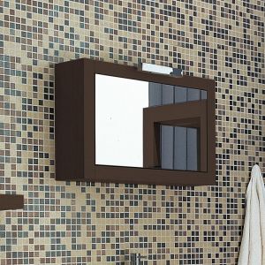 Trueshopping Wenge 700 Stylish Bathroom Mirror Cabinet