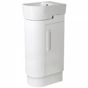 Trueshopping White Cloakroom Floor Standing Unit - left handed