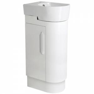 Trueshopping White Cloakroom Floor Standing Unit - Right Handed