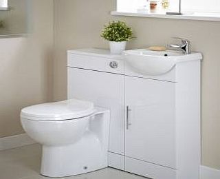 Trueshopping White Gloss Cloakroom Furniture Vanity Unit