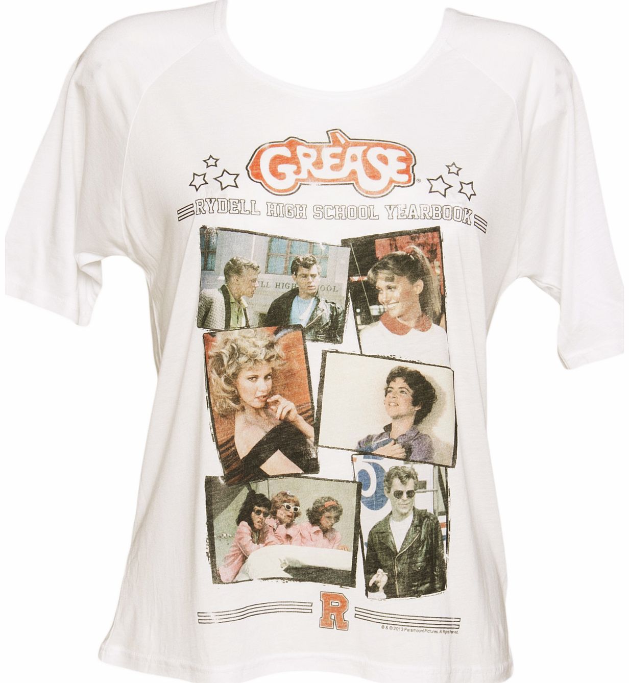 Ladies Grease Rydell High Yearbook 3/4 Sleeve