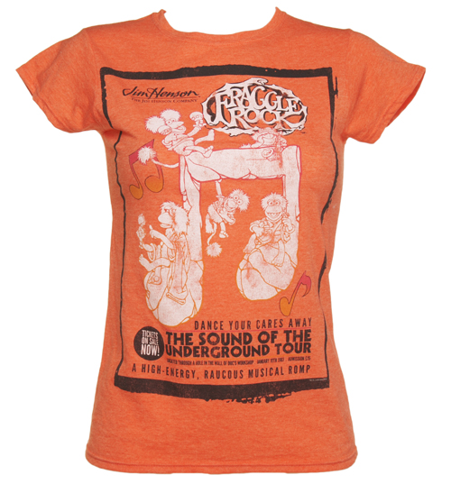 Ladies Heather Orange Fraggle Rock Dance Your