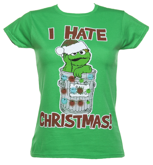 Ladies Oscar The Grouch I Hate Christmas Sesame