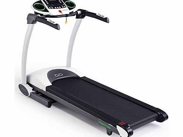 Tunturi Go Run 20 Motorised Folding Treadmill - Grey/Green