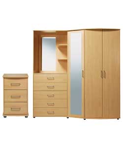 Fitment Mirrored Wardrobe Package - Beech