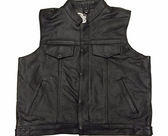 Turin New Mens A Grade Quality Leather Biker Waistcoat