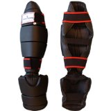 Turner Sports PU Shin instep pad leg and feet protector Martial Arts Kick Boxing Black Small