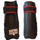 Turner Sports PU Shin pad leg and foot protector Martial Arts Kick Boxing Black Large