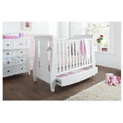 Tutti Bambini Katie Dropside Sleigh Cot, White