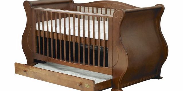 Louis Fix Side Sleigh Marie Cot Bed (Walnut)