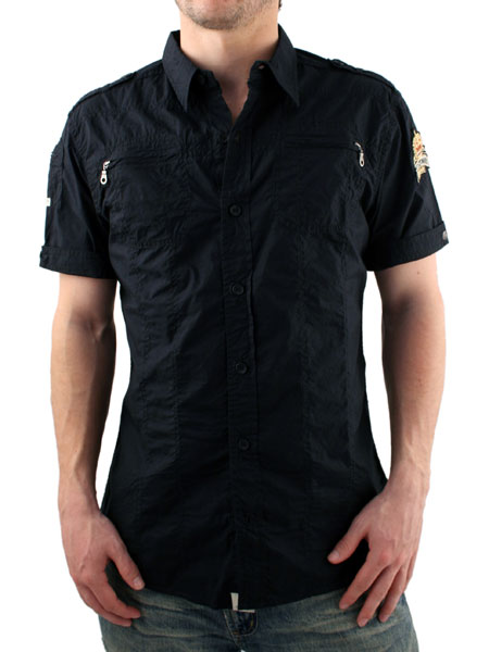 Black Short Sleeved Biker Shirt