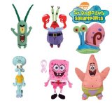 TY CHARACTER BEANIES~SPONGEBOB PINK PANTS /MR KRABS/GARY THE SNAIL/PLANKTO/PATRICK STAR /SQUIDWARD ~