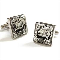 Glitter Gas Mask Marilyn Cufflinks