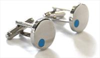 Tyler and Tyler Light Blue Satellite Cufflinks by