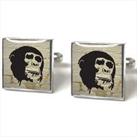 Tyler and Tyler White Brick Cheeky Chimp Cufflinks by