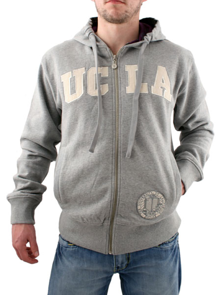 Grey Marl Track Zip Thro Hoodie