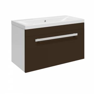 Design Ebony Brown 600 Wall Mounted Vanity Unit