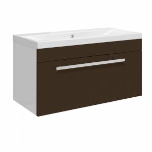 Ultra Design Ebony Brown 800 Wall Mounted Vanity Unit