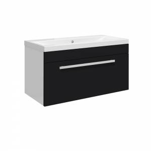 Design High Gloss Black 800 Wall Mounted Vanity