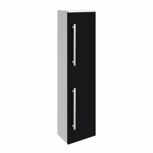 Design High Gloss Black Tall Wall Mounted Cupboard