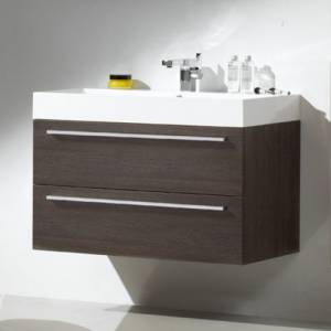 ULTRA Faith Oak Finish Wall Hung Vanity Unit