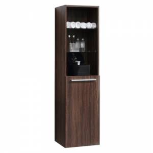 Glide Walnut Tall Wall Mounted Side Cabinet