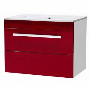 High Gloss Red 600mm Wall Mounted Basin