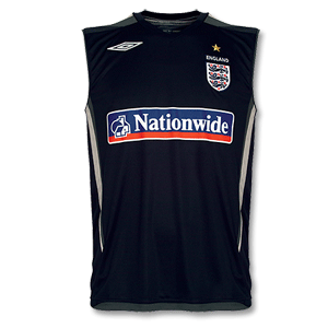 07-08 England Sleeveless Training Jersey - Dark Navy/Light Grey/Dark Grey