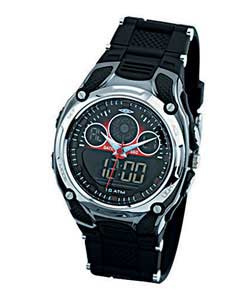 umbro Gents Black Strap Ana-Digi Chronograph Watch