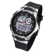 mens ana/digital day/date resin strap watch