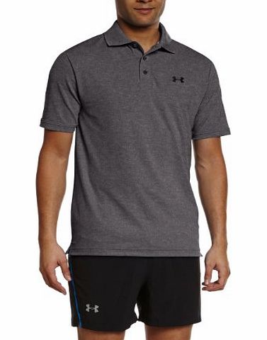 Under Armour Mens UA Performance Polo - Carbon Heather/Black, Large