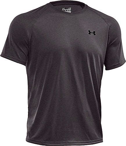 Mens UA Tech Short - Carbon Heather/Black, Large