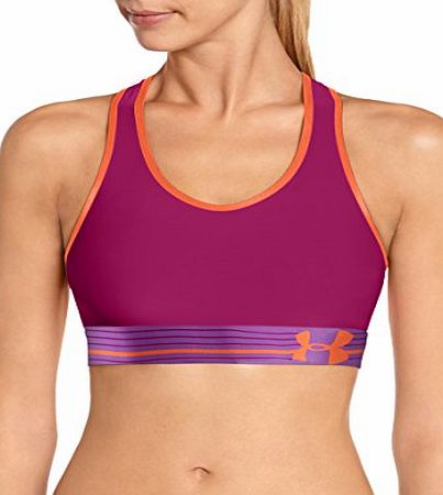 Under Armour Womens Heat Gear Alpha Bra - Magenta Shock/Lilac Fileds/Citrus Blast, Medium