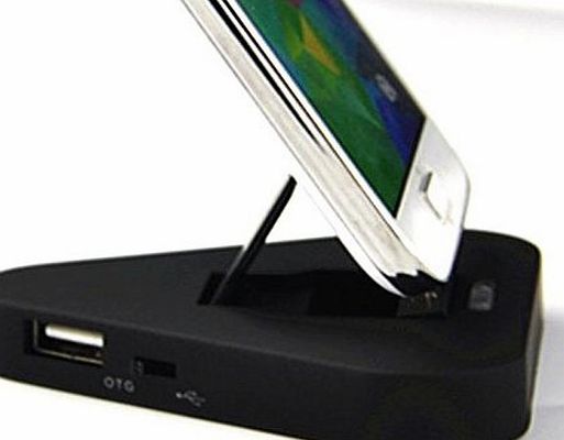 UniproTek UK Triangle Desktop Dock Cradle Charger With OTG For Samsung Galaxy S5 I9600 -Black