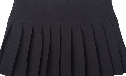 Unique Girls Womens Britney Pleated School Work Skirt Black Ladies Size 14