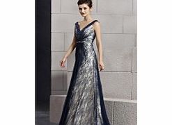 Unique V-neck Sleeveless Satin Evening Dresses