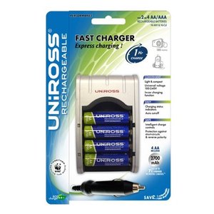 1 Hour Charger + 4 x AA 2700mAh