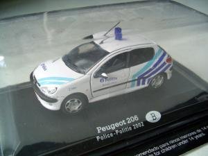 Universal Hobbies 1:43rd SCALE PEUGEOT 206 BELGIUM POLICE 2002