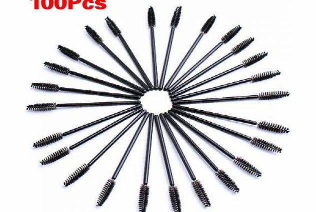 Unknown 100pcs Disposable Eyelash Black Mascara Wand Applicator Brush